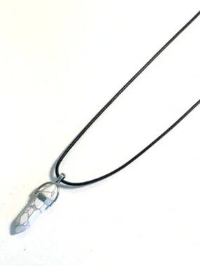 ALTEREDREAMS Crystal Talisman Necklace Silver Leather Cord Pendant NWT